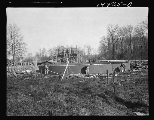 Hightstown, New Jersey. Progress photograph taken during construction of the Jersey homesteads, a U.S. Resettlement Administration project