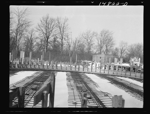 Hightstown, New Jersey. Progress photograph taken during construction of the Jersey homesteads, a U.S. Resettlement Administration project