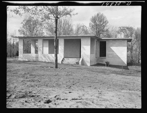 Hightstown, New Jersey. Progress photograph taken during construction of the Jersey homesteads, a U.S. Resettlement Administration project