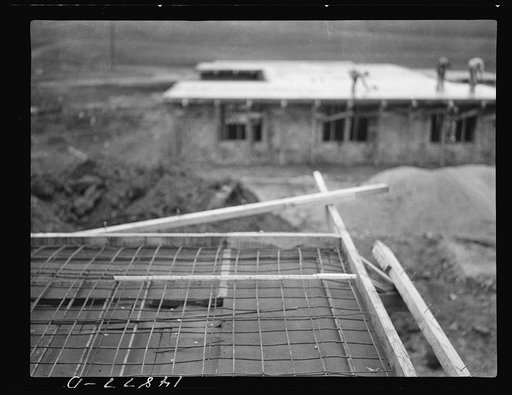 Hightstown, New Jersey. Progress photograph taken during construction of the Jersey homesteads, a U.S. Resettlement Administration project