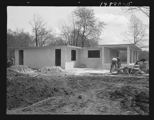 Hightstown, New Jersey. Progress photograph taken during construction of the Jersey homesteads, a U.S. Resettlement Administration project
