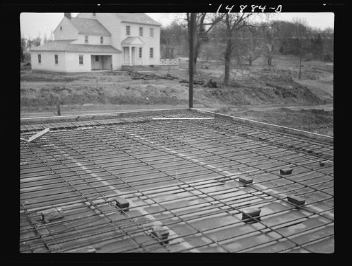 Hightstown, New Jersey. Progress photograph taken during construction of the Jersey homesteads, a U.S. Resettlement Administration project