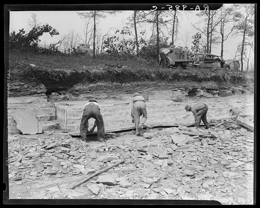 Untitled photo, possibly related to: Rock quarry used in construction of Cumberland Homesteads. Crossville, Tennessee