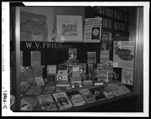 Display window of W.V. Fries bookstore