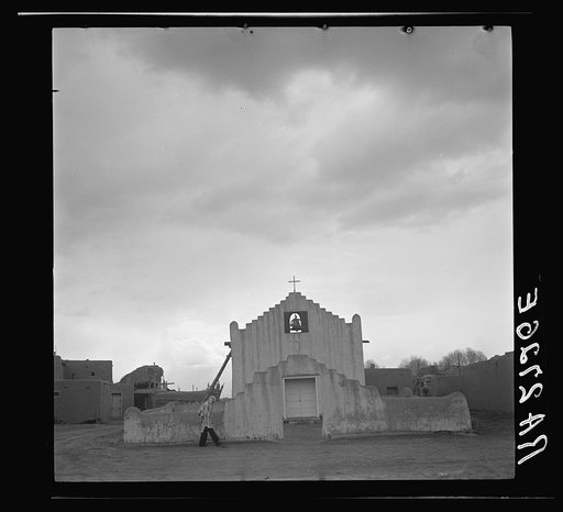 Untitled photo, possibly related to: Old Spanish mission church. Taos Pueblo, New Mexico