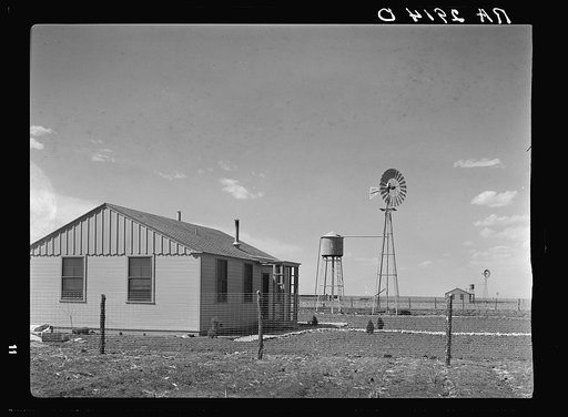 Untitled photo, possibly related to: Ropesville Farms, Texas, April 1936. United States Resettlement Administration rural rehabilitation project. One of the thirty-three homestead units