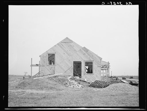 Untitled photo, possibly related to: Construction of homes. Libertyville Homesteads, Illinois