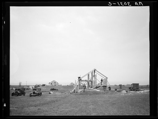 Untitled photo, possibly related to: Construction of homes. Libertyville Homesteads, Illinois