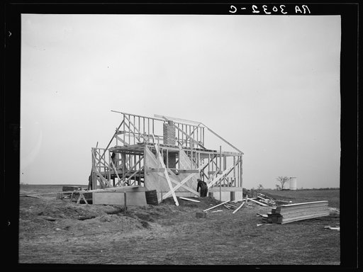 Untitled photo, possibly related to: Construction of homes. Libertyville Homesteads, Illinois