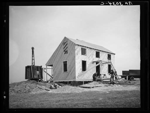 Untitled photo, possibly related to: Construction of homes. Libertyville Homesteads, Illinois