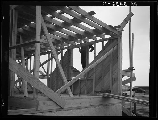 Untitled photo, possibly related to: Construction of homes. Libertyville Homesteads, Illinois
