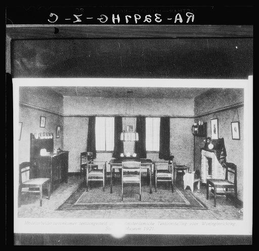 Untitled photo, possibly related to: Amsterdam, Netherlands. Model room for a worker's house at the Amsterdam exhibition of home interior decoration at the Stedelijk Museum