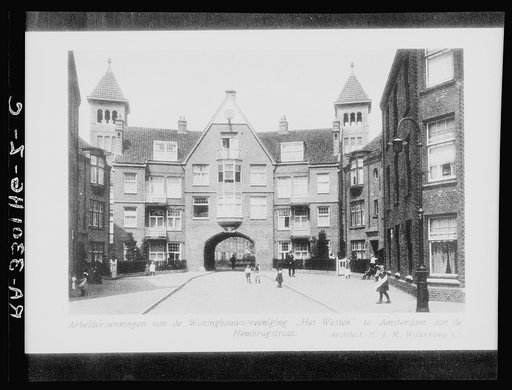 Untitled photo, possibly related to: Amsterdam, Netherlands. Workers' houses of the "Het Westen" Housing Association, on the Zaanhof. Architect: H.J.M. Walenkamp