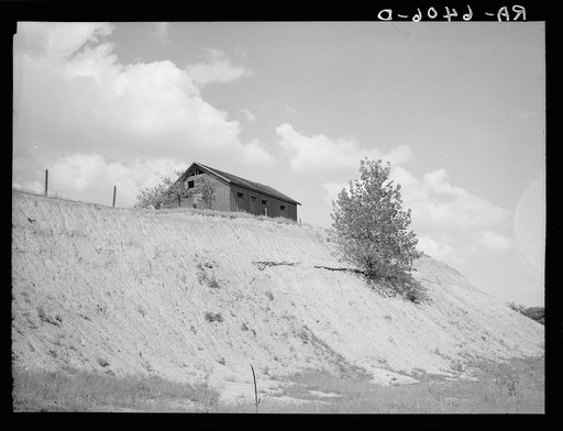 Untitled photo, possibly related to: Erosion and an abandoned farm near Roanoke, Indiana