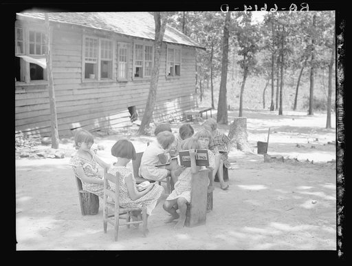 Untitled photo, possibly related to: Schoolhouse and school scene at the Skyline Farms near Scottsboro, Alabama