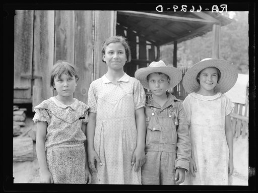 Untitled photo, possibly related to: "Griffin children" of west Alabama land use demonstration project near Greensboro, Alabama