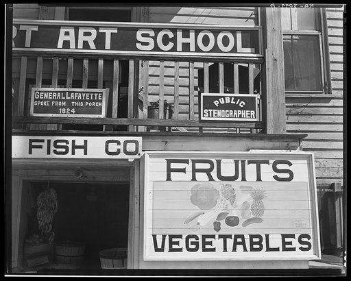 Untitled photo, possibly related to: Fruit sign. Beaufort, South Carolina