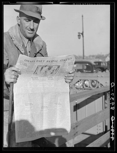 Untitled photo, possibly related to: Drover at the stockyards. South Omaha, Nebraska
