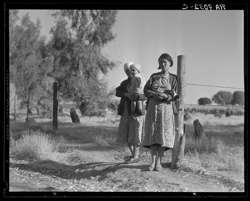 Untitled photo, possibly related to: Pregnant migrant woman living in California squatter camp. Kern County