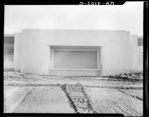 Untitled photo, possibly related to: Hightstown, New Jersey. View of nearly completed factory for garment workers