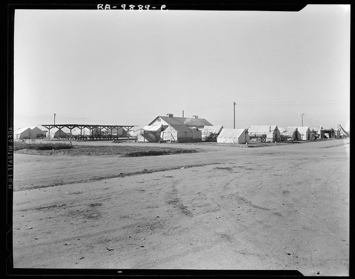 Untitled photo, possibly related to: View of Kern migrant camp showing one of three sanitary units. California