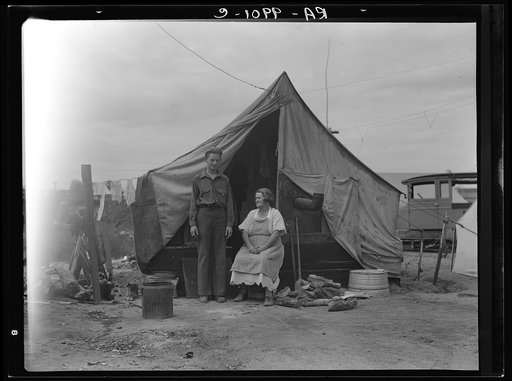 Untitled photo, possibly related to: Part of migrant family of five encamped near Porterville, California, while waiting for work in the orange groves