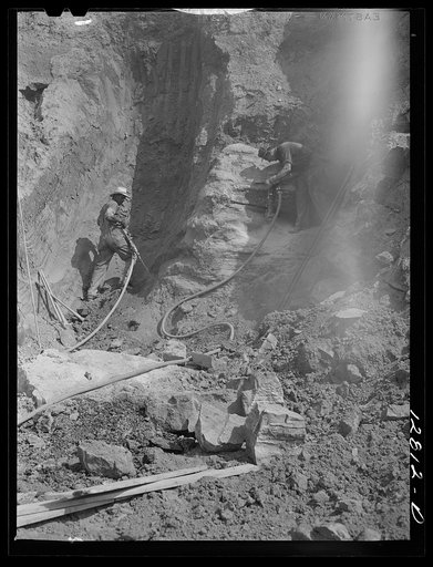Untitled photo, possibly related to: Negro quarry worker in limestone quarry near Frederick, Maryland