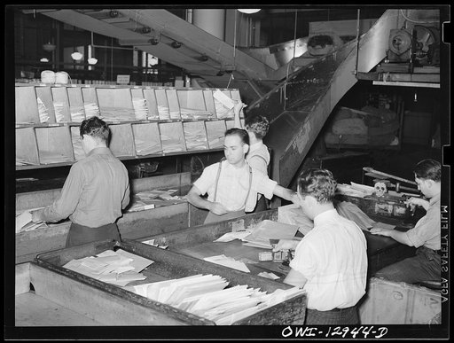Washington, D.C. Sorting mail at the main post office