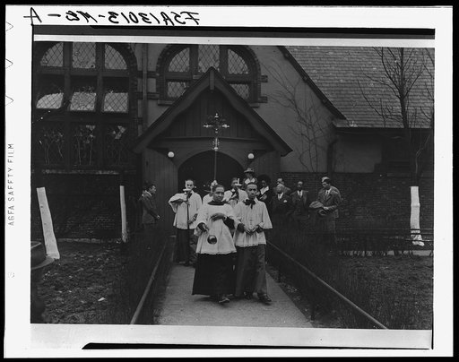 Start of the processional from an Episcopal church on Easter morning. South Side of Chicago