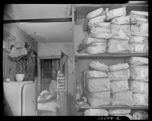Untitled photo, possibly related to: Washington, D.C. Johnnie Lew's Chinese laundry on Monday morning
