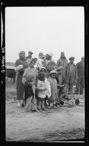 Untitled photo, possibly related to: Parkin (vicinity), Arkansas. The families of evicted sharecroppers of the Dibble plantation. They were legally evicted the week of January 12, 1936. The plantation having charged that by membership in the Southern Tenant Farmers' Union they were engaging in a con