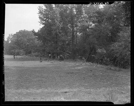 Untitled photo, possibly related to: Earliest stages of land clearing at Greenbelt, Maryland