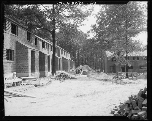 Row houses under construction. Greenbelt, Maryland