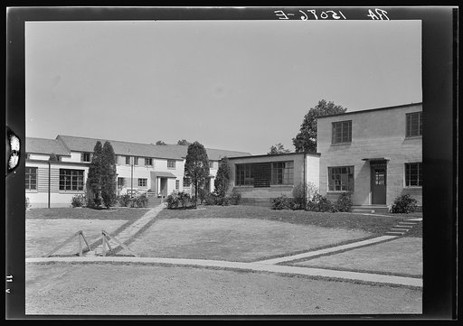 Houses nearing completion at Greenbelt, Maryland