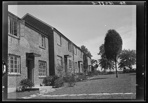 Row house nearing completion. Greenbelt, Maryland