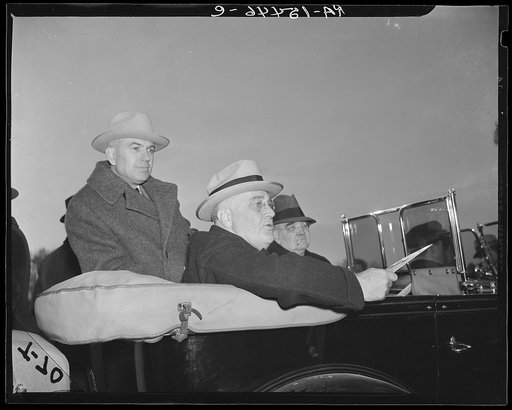 President Roosevelt, Administrator Tugwell and Dr. Alexander at Greenbelt, Maryland