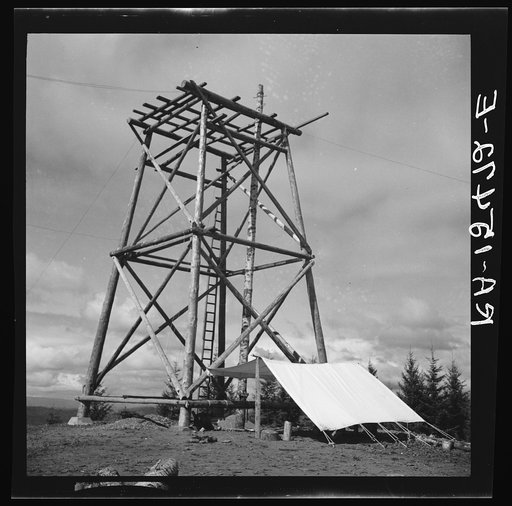 Framework being completed for fire lookout station on Oregon coast land use project