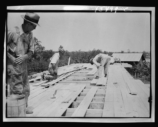 Rammed earth construction near Birmingham, Alabama