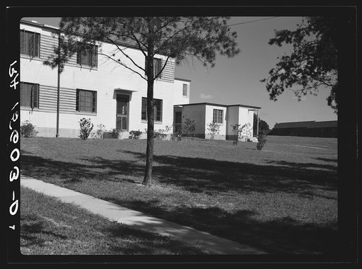 Untitled photo, possibly related to: Greenbelt, Maryland. Rear views of houses