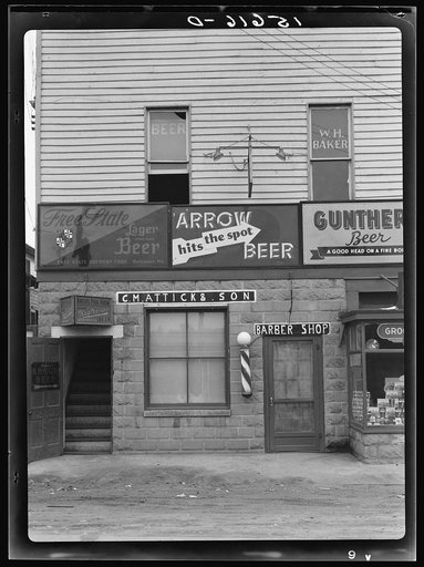 Barber shop and pool hall. Berwyn, Maryland