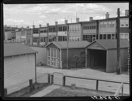 Backyards of row houses. Washington, D.C.
