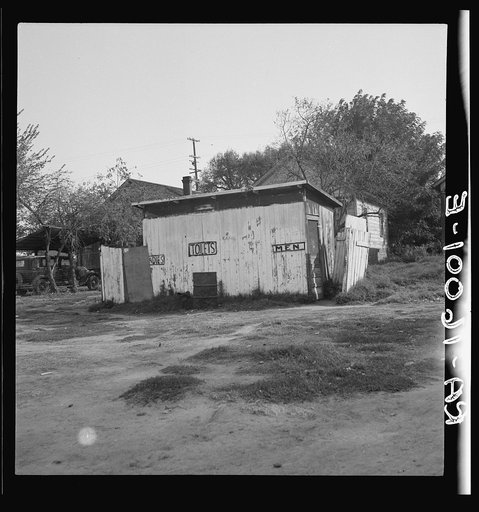 Privy in cheap migratory camp. San Joaquin Valley, California