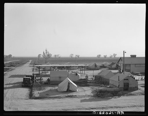 View of Kern County migrant camp. California