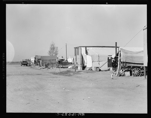 View of Kern County migrant camp. California