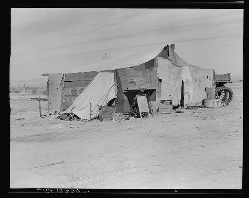 Home of a dust bowl refugee in California. Imperial County