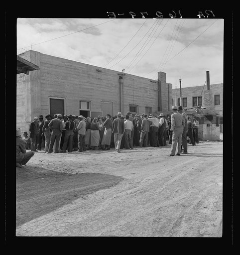 Waiting for relief checks. Calipatria, California. Imperial Valley