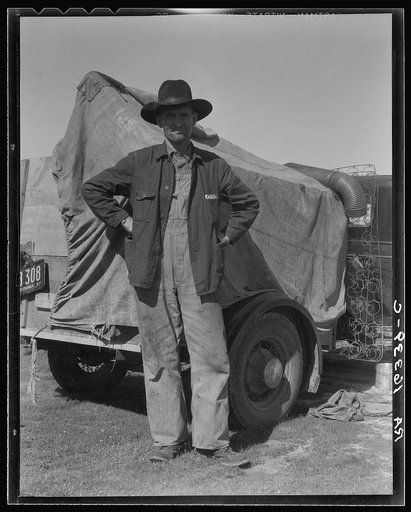 Texas ex-farmer, now a migratory agricultural worker in Nipomo, California