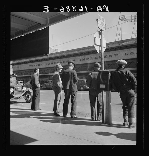 Men on "Skid Row." Modesto, California