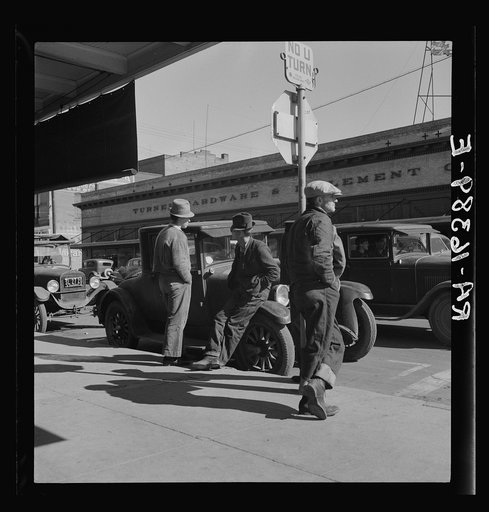 Men on "Skid Row." Modesto, California