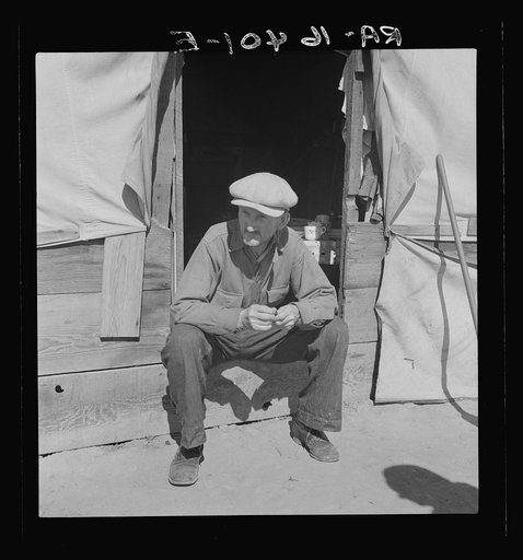 Tubercular migrant in a potato pickers' camp. Kern County, California